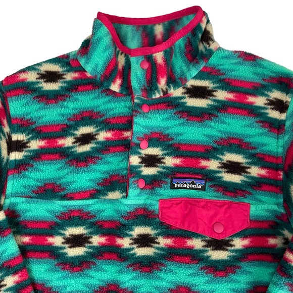 Patagonia Aztec Boho Synchilla Fleece Snap T Pullover Small - Picture 8 of 15